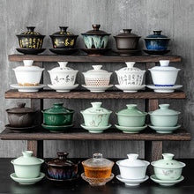 Load image into Gallery viewer, Chinese Traditions Gai Wan Tea Set Bone Kung Fu TeaSet Gaiwan Tea cup Porcelain bowl Set For Travel Beautiful And Easy Kettle
