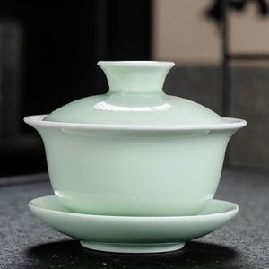 Chinese Traditions Gai Wan Tea Set Bone Kung Fu TeaSet Gaiwan Tea cup Porcelain bowl Set For Travel Beautiful And Easy Kettle