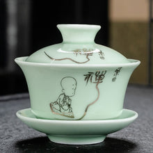 Load image into Gallery viewer, Chinese Traditions Gai Wan Tea Set Bone Kung Fu TeaSet Gaiwan Tea cup Porcelain bowl Set For Travel Beautiful And Easy Kettle
