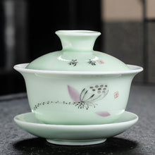 Load image into Gallery viewer, Chinese Traditions Gai Wan Tea Set Bone Kung Fu TeaSet Gaiwan Tea cup Porcelain bowl Set For Travel Beautiful And Easy Kettle

