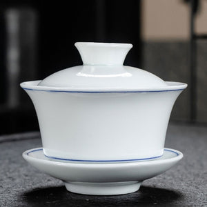 Chinese Traditions Gai Wan Tea Set Bone Kung Fu TeaSet Gaiwan Tea cup Porcelain bowl Set For Travel Beautiful And Easy Kettle