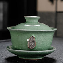 Load image into Gallery viewer, Chinese Traditions Gai Wan Tea Set Bone Kung Fu TeaSet Gaiwan Tea cup Porcelain bowl Set For Travel Beautiful And Easy Kettle
