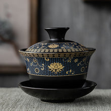 Load image into Gallery viewer, Chinese Traditions Gai Wan Tea Set Bone Kung Fu TeaSet Gaiwan Tea cup Porcelain bowl Set For Travel Beautiful And Easy Kettle
