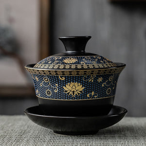 Chinese Traditions Gai Wan Tea Set Bone Kung Fu TeaSet Gaiwan Tea cup Porcelain bowl Set For Travel Beautiful And Easy Kettle