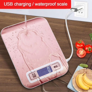 Rechargeable 5kg~10kg/1g Digital Scale LCD Electronic Scales Steelyard Kitchen Scales Postal Food Balance Measuring Weight Scale